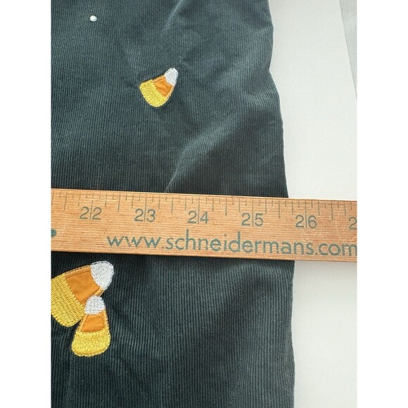 Quacker Factory Candy Corn Shirt 1X Green Corduroy Rhinestones Halloween Vtg ** - Picture 14 of 16